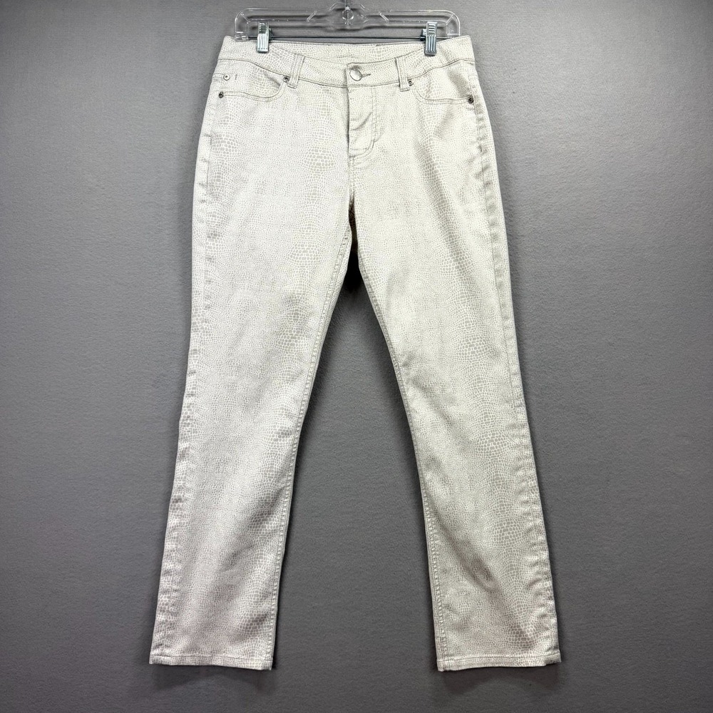 Liverpool Jeans Womens 10 Fits 31x29* Gray Giraffe Print Pants Let It Be Lennon